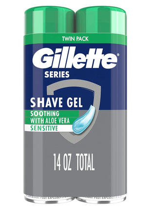 Gillette Series 3X Action Shave Gel, Sensitive Twin Pack, 7 Oz (Pack of 2)