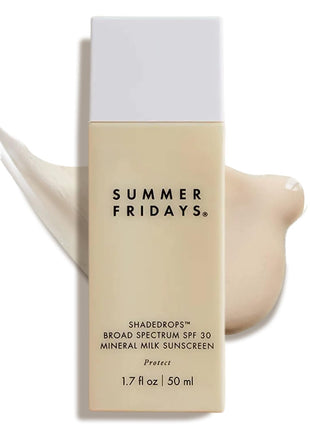 Summer Fridays ShadeDrops Broad Spectrum SPF 30 - Daily Tinted Sunscreen for Face - Lightweight, Hydrating Milky Mineral Sunscreen with Zinc Oxide - Essential Sun Care Gifts (1.7 Fl Oz)