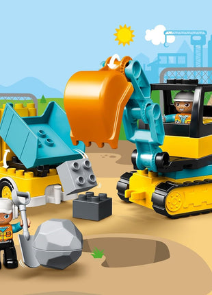 LEGO DUPLO Town Truck & Tracked Excavator Construction Vehicle 10931 Toy for Toddlers 2-4 Years Old Girls & Boys, Fine Motor Skills Development and Learning Toy