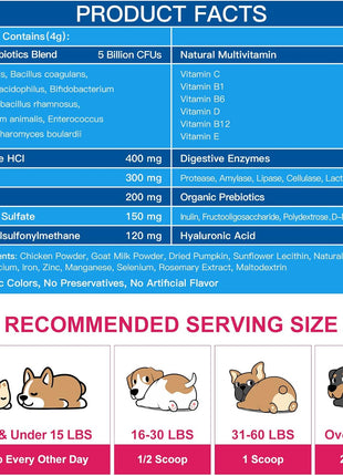 NATURE TARGET Dog Vitamins Powder, Probiotics for Dogs 180 Bites