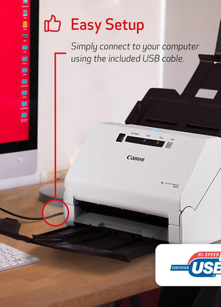 Canon imageFORMULA R40 - Office Document Scanner, Windows and Mac, Duplex Scanning, Easy Setup, Scans a Wide Variety of Documents, Scans to Cloud | Duplex Adf Scanner, 60-Sheet Feeder, 600 Dpi Optical, Windows and Mac