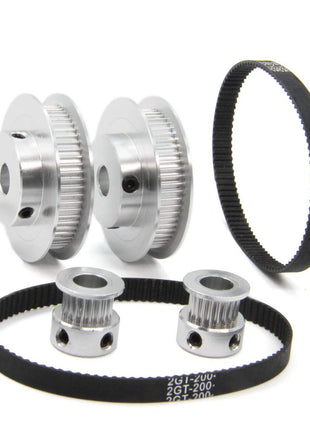 Zeberoxyz 2PCS Set GT2 Synchronous Wheel 20&60 Teeth 8mm Bore Aluminum Timing Pulleys with 2PCS Length 200mm Width 6mm Belt (20-60T-8B-6)