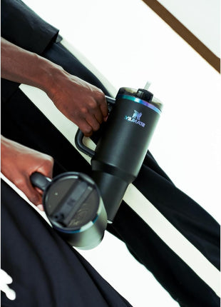 STANLEY Quencher H2.0 Flow State Tumbler, 40 oz, Black Chroma | Handle and Straw | 3-Position Lid | Cup Holder Compatible for Travel | Insulated Stainless Steel Cup | BPA-Free