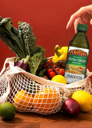 Pompeian Smooth Extra Virgin Olive Oil, Contains Polyphenols, First Cold Pressed, 68 Fl Oz