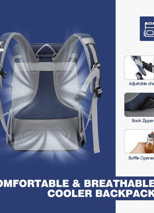 Maelstrom Cooler Backpack - 35/50 Can Insulated Soft Cooler Lunch Bag for Camping, Beach, Hiking & Shopping