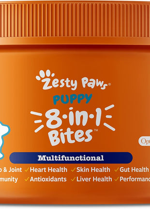 Zesty Paws Puppy 8-in-1 Multivitamin Soft Chews + Puppy Calming Soft Chews