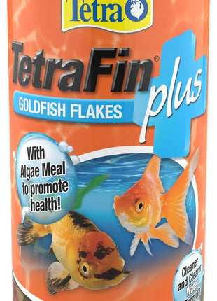 TetraFin Plus Goldfish Flakes 7.06 Ounces, Balanced Diet, With Algae To Promote Health