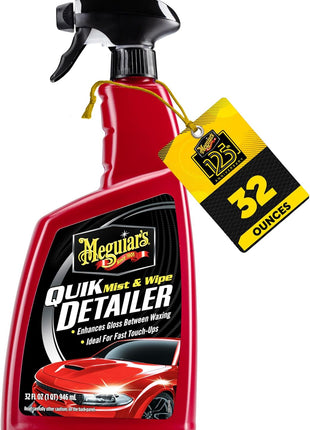Meguiar's Quik Detailer, Mist & Wipe Car Detailing Spray, Clear Light Contaminants and Boost Shine with a Quick Detailer Spray that Keeps Paint and Wax Looking Like New, 32 oz