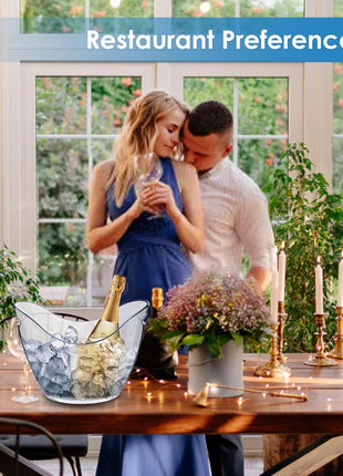Ice Bucket Wine Bucket,Clear Acrylic 4 Liter Plastic Tub for Drinks and Parties, Food Grade, Perfect for Wine, Champagne or Beer Bottles