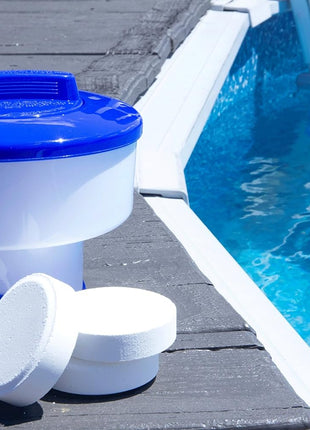 HYDROTOOLS BY SWIMLINE 8725 Large Capacity Pool & Spa Chemical Dispenser | Compatible With Bromine & Chlorine Supports 1-3'' Tablets | Adjustable Control Ring For Customizable Flow Rate