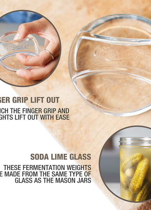 Masontops Pickle Pebble Glass Infinity Weights for Fermenting   Pickling Weight Set   Wide Mouth Mason Jar Fermentation