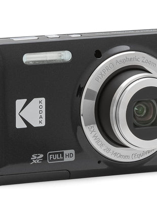 KODAK PIXPRO FZ55-BK 16MP CMOS Sensor Digital Camera 5X Optical Zoom 28mm Wide Angle 1080P Full HD Video 2.7 inch LCD Vlogging Camera (Black)