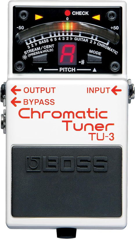 BOSS TU-3 Chromatic Floor Tuner for Guitar and Bass | Industry-Standard Performance | Tank-Tough BOSS Stompbox Body | 21-Segment LED Meter | Accurate to  One Cent | Accu-Pitch Sign Function