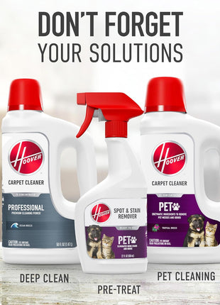 Hoover PowerDash Pet Compact Carpet Cleaner Machine, Lightweight Design | HeatForce Fast Drying, Antimicrobial Brush Roll, Pair with a Hoover Carpet Cleaner Solution