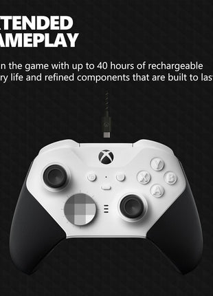 Xbox Wireless Gaming Controller | Elite Series 2 Core | White | Console, PC, and Android | Adjustable Thumbsticks | Trigger Locks