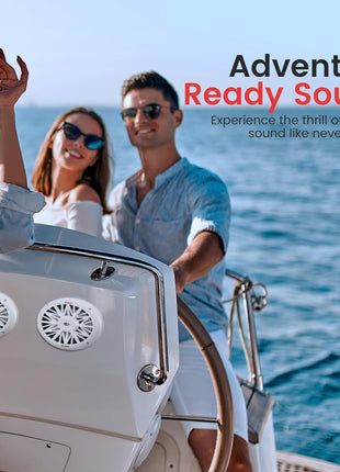 Pyle 6x9 Inch Dual Marine Speakers - 2 Way Waterproof and Weather Resistant Outdoor Audio Stereo Sound System with 260 Watt Power, Poly Carbon Cone and Cloth Surround - 1 Pair - PLMR692