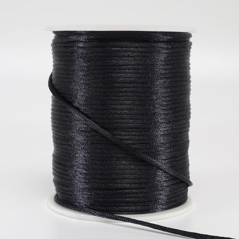 2 mm x 330 Feet Satin Nylon Cord, Silky Smooth Nylon String for Jewelry Making Bracelet Necklaces Beading Thread Rattail Macrame Kumihimo Chinese Knot Craft