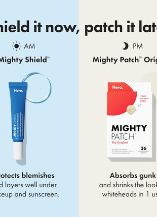 Mighty Patch Original Pimple Patch and Mighty Shield Liquid Patch Invisible Blemish Protectant Bundle (36 Patches, 10ml Liquid)