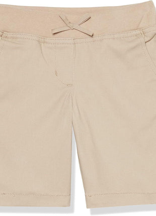 Nautica Big Girls' School Uniform Stretch Bermuda Short, Khaki Knit, 12