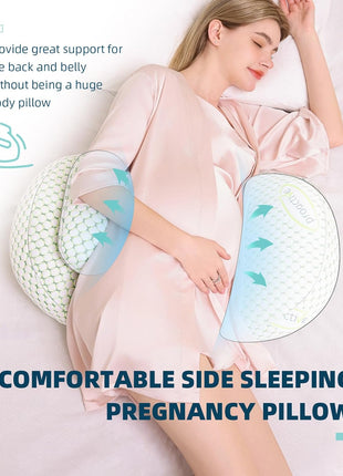 Oternal Pregnancy Pillow for Pregnant Women – Comfortable Maternity Pillow for Side Sleepers, Supports Back, Belly, Hips, and Legs, with Removable & Adjustable Cover