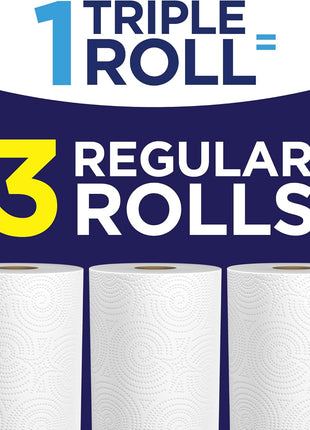 Sparkle Pick A Size Paper Towels, 3 Triple Rolls = 9 Regular Rolls, Everyday Value Paper Towel With Full And Half Sheets