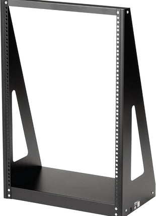 StarTech 16U 2-Post Open Frame Desktop Server Rack, 19in Compact Space-Saving Floor IT Rack with 350lb (160kg) Weight Capacity
