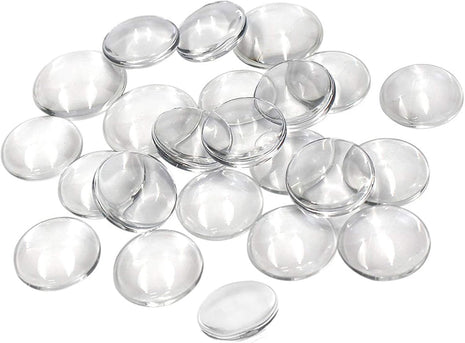 60 Pieces Transparent Glass Dome Imitation Gemstone Clear Round Dome Tiles Christmas Decor, Non-calibrated Round 1 inch/25mm for Photo Pendant Craft Jewelry Making