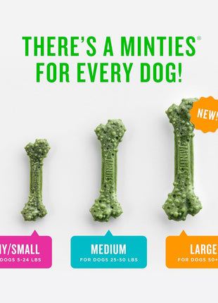Minties Dental Chews for Dogs, 40 Count, Vet-Recommended Mint-Flavored Treats for Tiny/Small Dogs 5-24 lbs, Dental Bones Clean Teeth, Fight Bad Breath, and Removes Plaque and Tartar