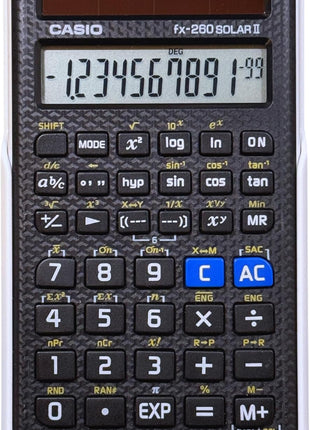 Casio fx-260 Solar II Scientific Calculator | 10-Digit Display | Fraction & Trig Functions | Ideal for Middle School, High School Math, Algebra, Trigonometry | Solar Powered