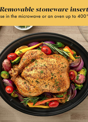 Crock-Pot 7-Quart Manual Slow Cooker, Family Size Serves 8+ People & Fits 6-lb Roast, Removable Stoneware with Warming Setting, Dishwasher Safe for Easy Cleanup, Stainless Steel