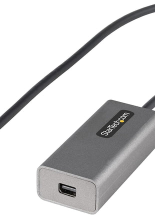 StarTech.com USB C to Mini DisplayPort Adapter, 4K 60Hz USB Type C to mDP/Mini DP Monitor Video Converter Dongle, Thunderbolt 3 Compatible, 12 inch Attached Cable, Upgraded Version of CDP2MDP (CDP2MDPEC)