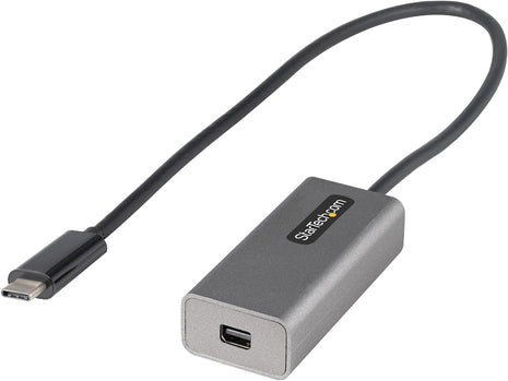 StarTech.com USB C to Mini DisplayPort Adapter, 4K 60Hz USB Type C to mDP/Mini DP Monitor Video Converter Dongle, Thunderbolt 3 Compatible, 12 inch Attached Cable, Upgraded Version of CDP2MDP (CDP2MDPEC)