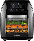 CHEFMAN Multifunctional Digital Air Fryer Rotisserie, Dehydrator, Convection Oven, 17 Touch Screen Presets Fry, Roast, Dehydrate, Bake, xL 10L Family Size, Auto Shutoff, Large Easy View Window, Black