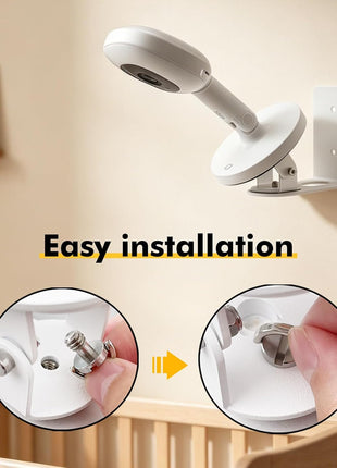 Metal Wall Mount Fits for Nanit Pro Smart Baby Monitor, 360° Rotation & Tilt Adjustable, High Wall Bracket Keeps Camera Out of Baby's Reach, Sturdy Security Cam Accessory Easy Installation, White
