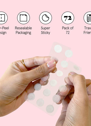 grace & stella Award Winning Pore Strip - Pimple Patches for Face | Hydrocolloid Acne Patches for Shrinking Zits, Whiteheads - Spot Stickers - Dermatologist-Tested, Vegan (Invisible, 72 Count)
