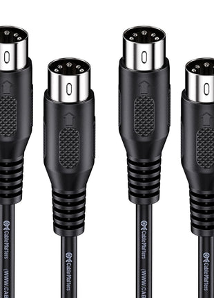 Cable Matters 2-Pack 5 Pin DIN MIDI Cable, 5 Pin MIDI Cable, 6ft | For MIDI Keyboards and Controllers, 5-Pin DIN Male Connectors, Flexible PVC Jacket