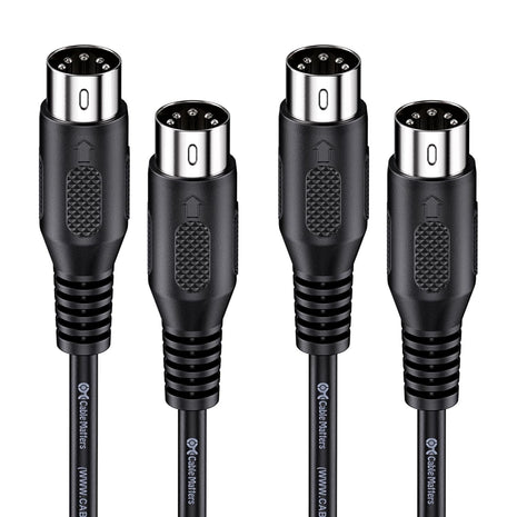 Cable Matters 2-Pack 5 Pin DIN MIDI Cable, 5 Pin MIDI Cable, 6ft | For MIDI Keyboards and Controllers, 5-Pin DIN Male Connectors, Flexible PVC Jacket
