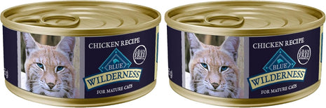 Blue Buffalo Wilderness High-Protein Grain-Free Wet Food for Adult Cats 7+,Chicken Recipe,5.5-oz.,(Pack of 48)