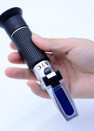 aichose Brix Refractometer with ATC, Dual Scale   Specific Gravity & Brix, Hydrometer in Wine Making and Beer Brewing, Homebrew Kit