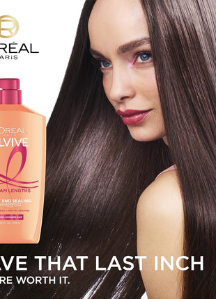 L'Oreal Paris Elvive Dream Lengths Shampoo and Conditioner Set, Seals Split Ends, Hydrating & Strengthening Hair Repair, Fine Castor Oil and Vitamins B3 and B5, 56 Fl Oz Set