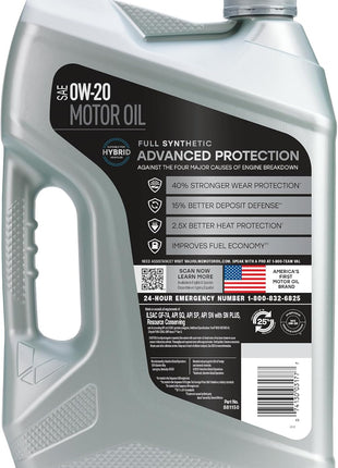 Valvoline Advanced Full Synthetic SAE 0W-20 Motor Oil 5 QT