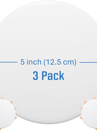 STRONGEST HOME 5-Inch White Rubber Door Stopper Wall Protector, Jumbo Wall Shield Guard Cushion for Large Door Knobs & Commercial Handles, Heavy Duty Drywall Hole Cover Saver, 3-Pack