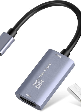 Guermok Video Capture Card, 4K USB3.0 HDMI to USB C Capture Card for Streaming, 1080P 60FPS, Compatible with iPad Mac OS Windows, Quest 3, OBS, PS5/4, Switch2/1, Xbox, Camera (Silver)