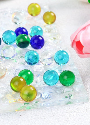 POPLAY 50 PCS Marbles Bulk with Whistle, 0.56 Inch Glass Marbles for Kids | Canicas for Kids, Marble Games Accessories, DIY, Home Decor, Vase Fillers