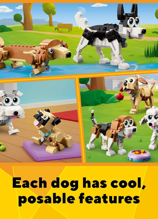 LEGO Creator 3 in 1 Adorable Dogs Building Toys - Pretend Play Toys for Girls & Boys, Ages 7+ Years - Kids Learning & Educational Sets - Gift for Christmas - 31137