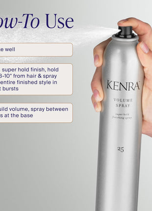 Kenra Professional Volume Spray 25 | Super Hold Finishing & Styling Hairspray | Flake-free & Fast-drying | Wind & Humidity Resistance | All Hair Types