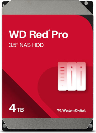 Western Digital 4TB WD Red Pro NAS Internal Hard Drive HDD - 7200 RPM, SATA 6 Gb/s, CMR, 256 MB Cache, 3.5 inch - WD4005FFBX