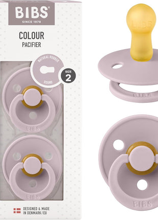 BIBS Pacifiers Colour Collection | Natural Rubber Baby Pacifier | Set of 2 BPA-Free Soothers | Made in Denmark | 0+ Months (Pack of 2) | Dusty Blue/Steel Blue