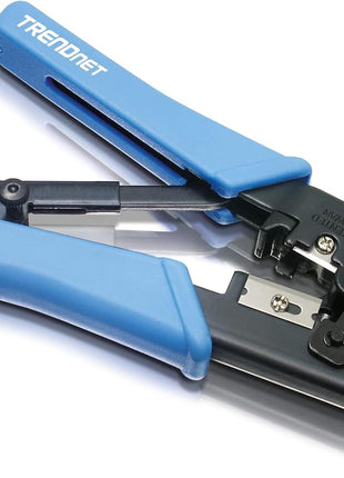 TRENDnet Crimping Tool, Crimp, Cut, And Strip Tool, For Any Ethernet or Telephone Cable, Built-In Cutter And Stripper, 8P-RJ-45 And 6P-RJ-12, RJ-11, All Steel Construction, Black, TC-CT68