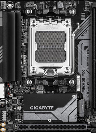 GIGABYTE A620I AX (AM5/ LGA 1718/ AMD/ A620/ Mini-ITX/ 5-Year Warranty/ DDR5/ Single M.2/ PCIe 4.0/ USB 3.2 Gen1 Type-C/Realtek Wi-Fi 6E/ Realtek 2.5GbE/ Q-Flash Plus/PCIe EZ-Latch/Motherboard)